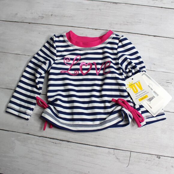 Koala Kids Baby Girl's Rash Guard Swimsuit Top Size Newborn Love - Picture 1 of 5